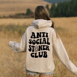 anti social stoner club hoodie, trendy stoner hoodie, 3