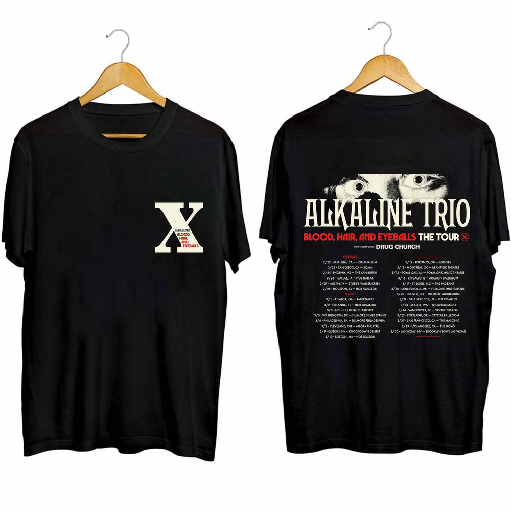Alkaline Trio Blood Hair and Eyeballs Tour 2024 Shirt, Alkaline Trio Band Fan Shirt, Alkaline Trio Concert Shirt, Blood Hair and Eyeball Tee.jpg