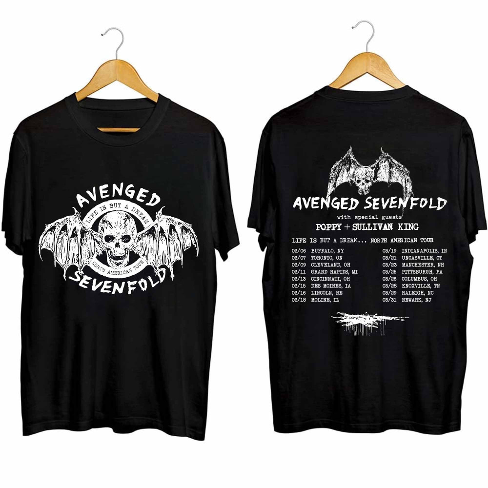 Avenged Sevenfold Life Is But A Dream North American Tour 2024 Shirt, Avenged Sevenfold Band Fan Shirt, Avenged Sevenfold 2024 Tour Shirt.jpg