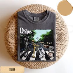 star wars t-shirt, droids abbey road shirt, movie music tee,