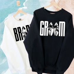 bride and groom surfer sweatshirt, surfer bride and groom sw, 3