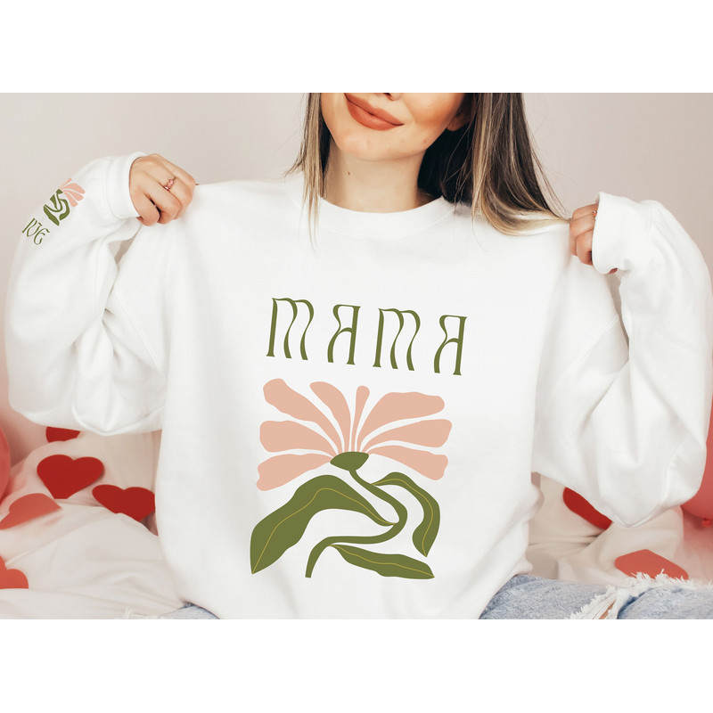 Mama Shirt with Custom Sleeve Print with Children's Names, Art Nouveau Style Mama Shirt Gift, Vintage Style Mother's Day Shirt Gift.jpg