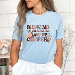 running on ms rachel and iced coffee sweatshirt, coffee mom shirt, 82