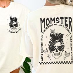 funny momster laundry & coffee t-shirt, mom comfort colors gift tshirt, 11