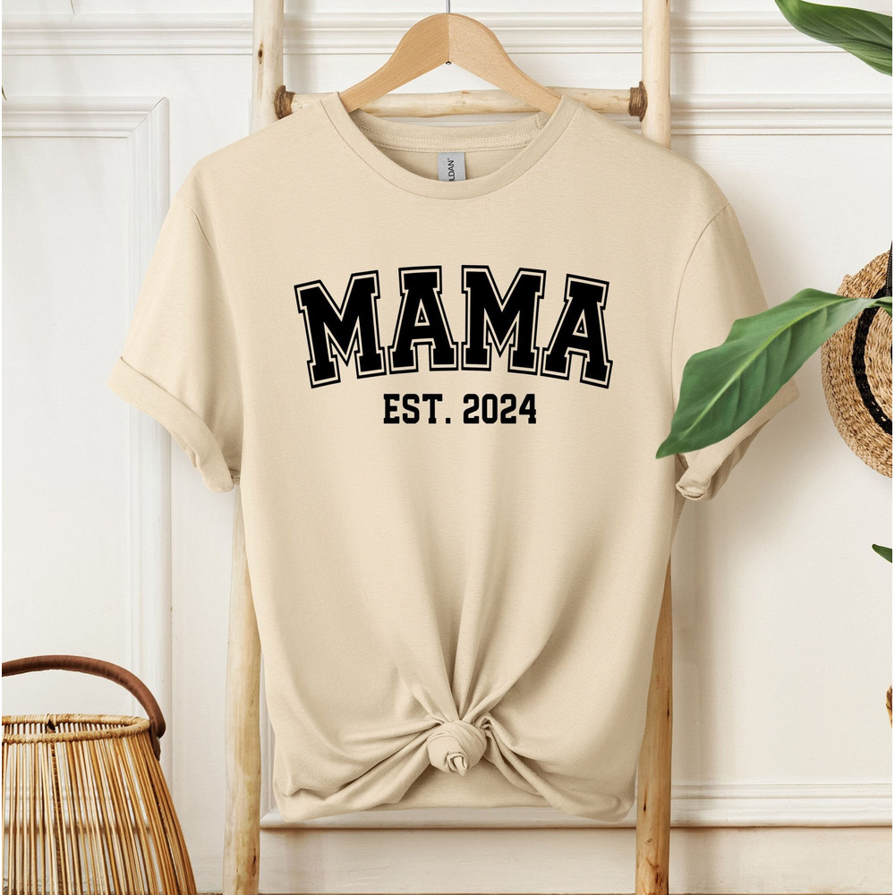 Mama Est 2024 Shirt, Pregnancy Announcement Shirt, Mothers Day Shirt, New Mom Gift, Mama Shirt, Pregnancy Reveal Shirt, Baby Shower Gift.jpg