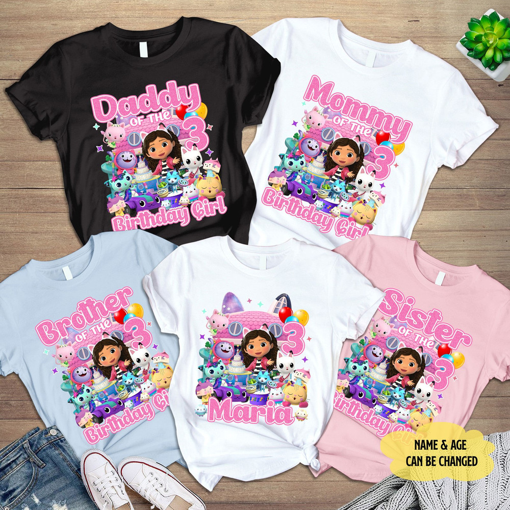 Gabby's Dollhouse Birthday Shirt Gabby Dollhouse Family Shirt Custom Gabby Dollhouse Shirt Family Birthday Shirt Birthday Party Tees.jpg
