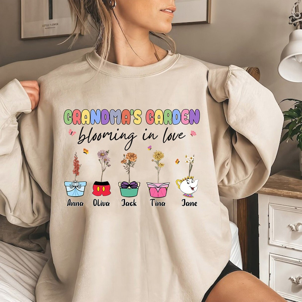 Personalized Disneyland Grandma's Garden Shirt, Custom Mama's Garden Birthflower Sweatshirt, Gift for Grandma, Mother's Day Gift, Mom Tee.jpg