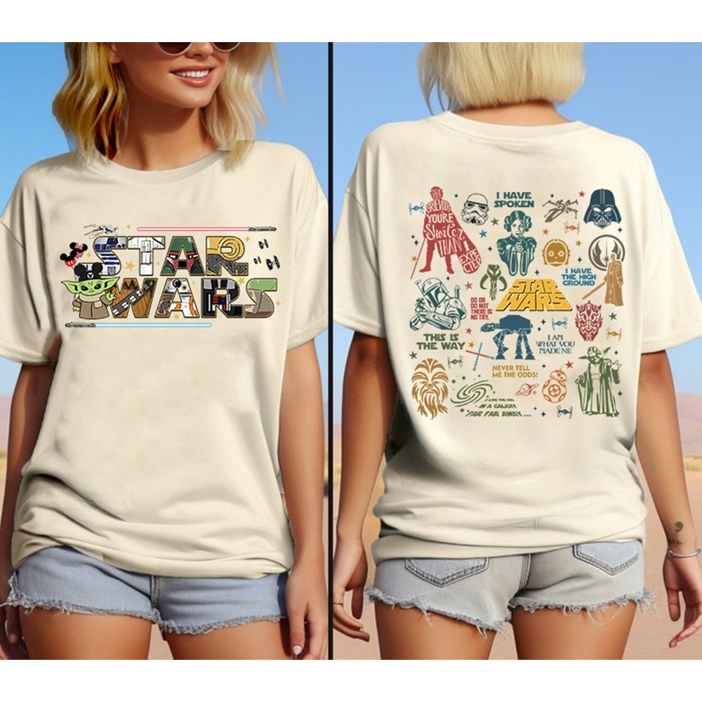 Two-sided Disneyland Starwars Shirt, Galaxy's Edge Family Vacation 2024, Starwars Birthday Group Tee, Disneyland May The Force Be With You.jpg
