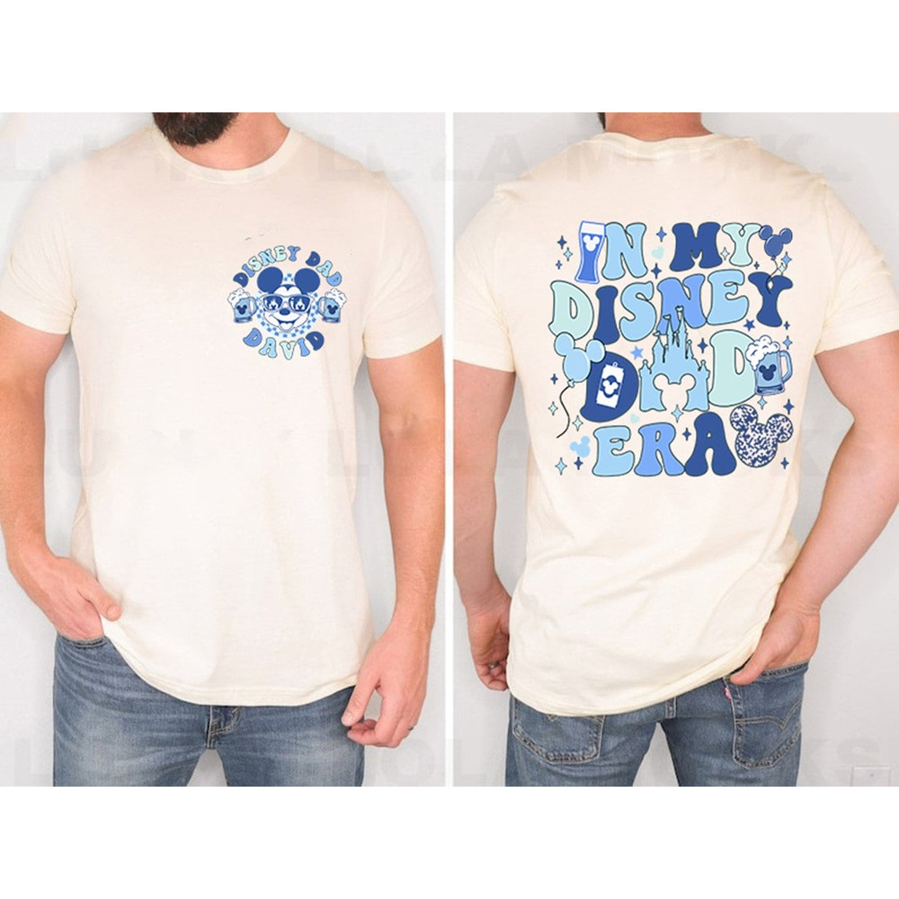 Two-sided Mickey Mouse In My Dad Era Shirt, WDW Disneyland Castle In My Disneyland Dude Era, Father's Day Shirt, Daddy and Me Gift Shirt.jpg