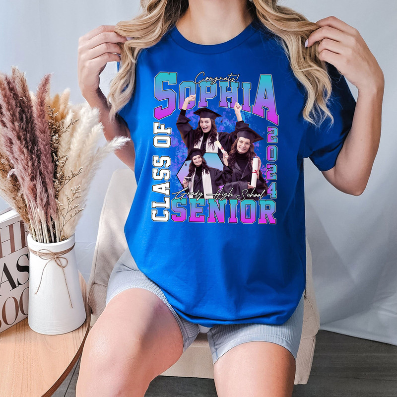 Class of Senior 2024 Bootleg Shirt, Custom Photo Class of Senior Shirt, Personalized Graduation 2024 Shirt, Graduation Custom Shirt.jpg