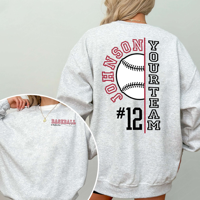 Custom Baseball Mom Sweatshirt, Personalized Baseball Shirt, Baseball Birthday Shirt, Team Number Baseball Shirt, Family Baseball Shirt.jpg