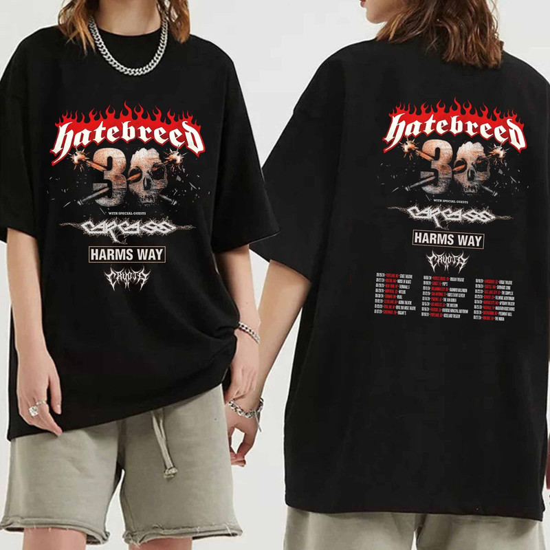 Hatebreed 30th Anniversary North American Tour Shirt, Hatebreed Band Fan Shirt, Hatebreed 2024 Concert Shirt, Hatebreed Tour Shirt.jpg