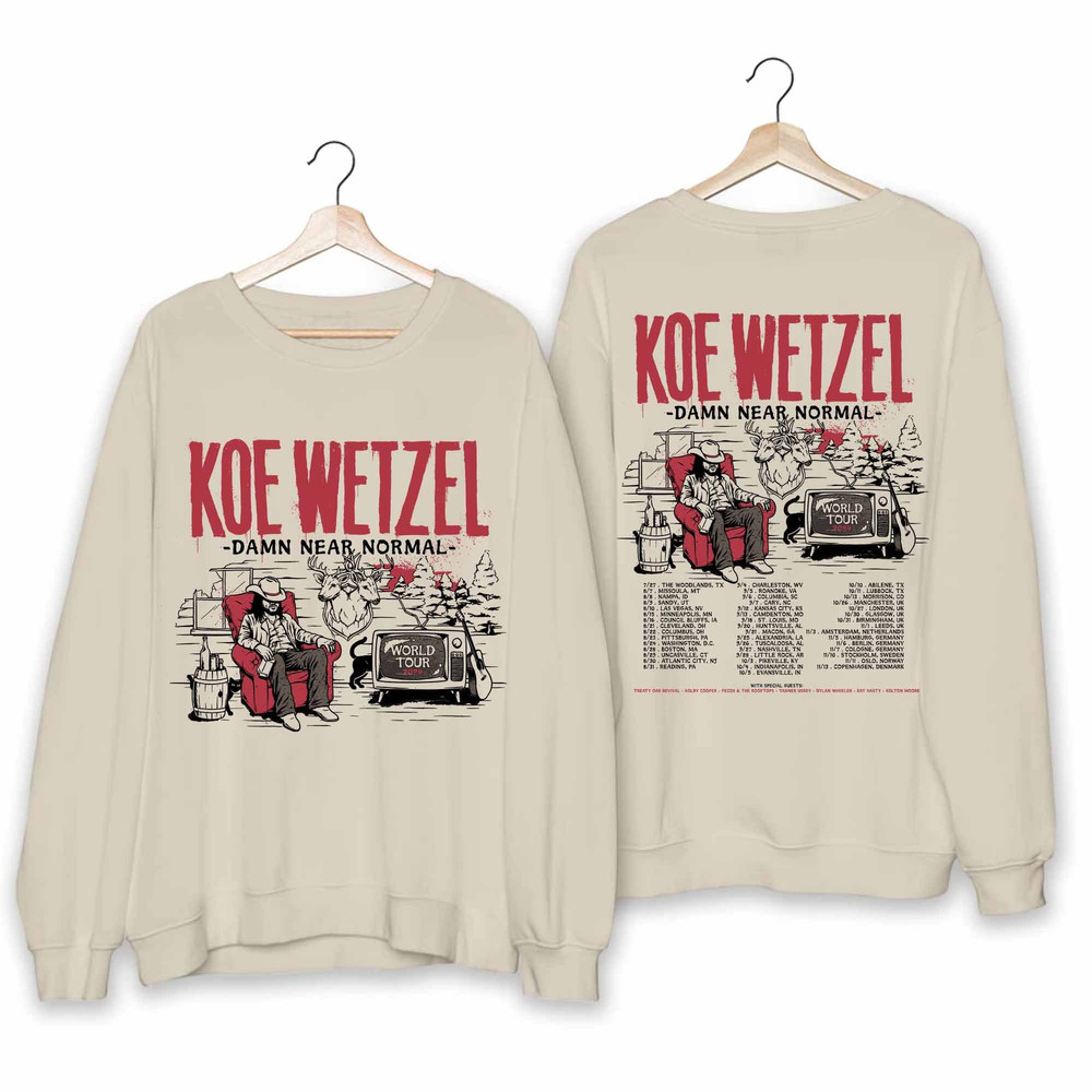 Koe Wetzel - Damn Near Normal World Tour 2024 Shirt, Koe Wetzel Fan Shirt, Koe Wetzel 2024 Concert Shirt, Damn Near Normal Tour 2024 Shirt.jpg