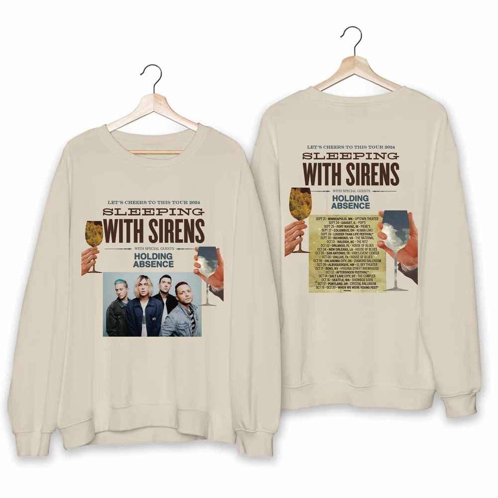 Sleeping With Sirens - Let's Cheers to This 2024 Tour Shirt, Sleeping With Sirens Band Fan Shirt, Let's Cheers to This 2024 Concert Shirt.jpg