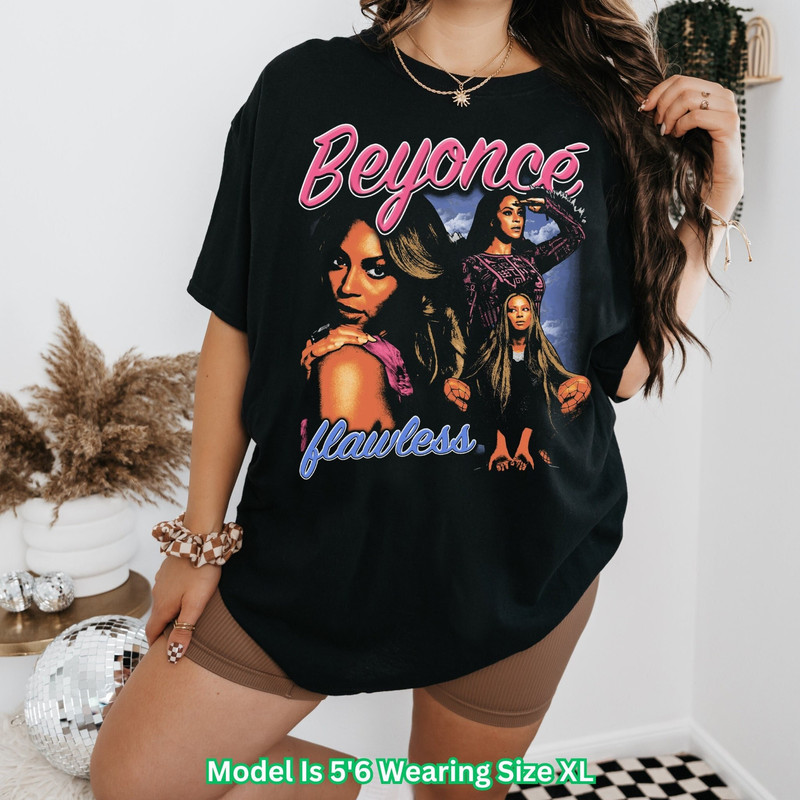 BEYONCE FLAWLESS Graphic Shirt, Cute Beyonce Oversized Unisex Hip-Hop Rap Graphic Tee - Vintage Aesthetic 90s Graphic Tee, Beyonce Fan Gifts.jpg