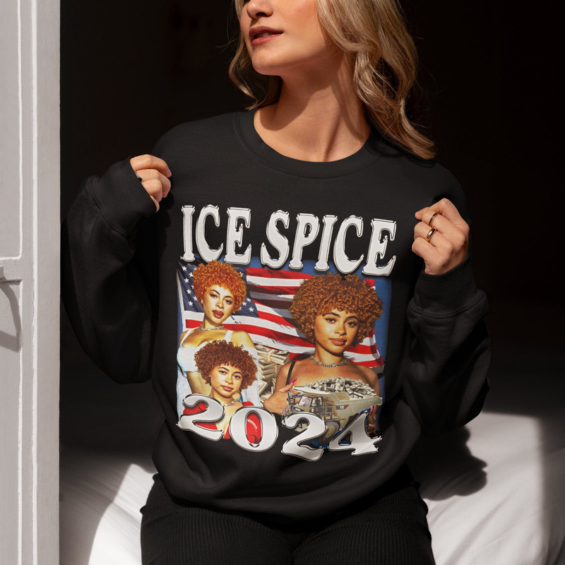 Ice Spice 2024 Crewneck Sweater, Ice Spice Funny Meme, Funny Meme Crewneck 2024, Ice Spice For President Sweater, TikTok Funny T-Shirts.jpg