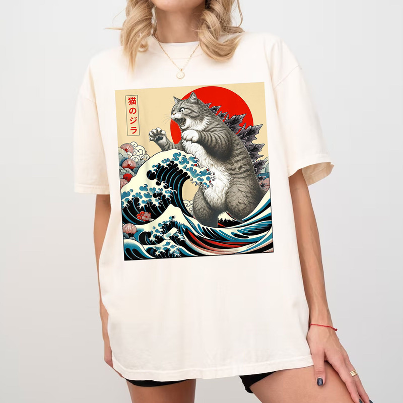 Catzilla Cat Japanese Art Funny Cat Gifts For Men Women T-Shirt, Cat lover shirt, funny cat shirt, Gifts For Women, Gifts For Man.jpg