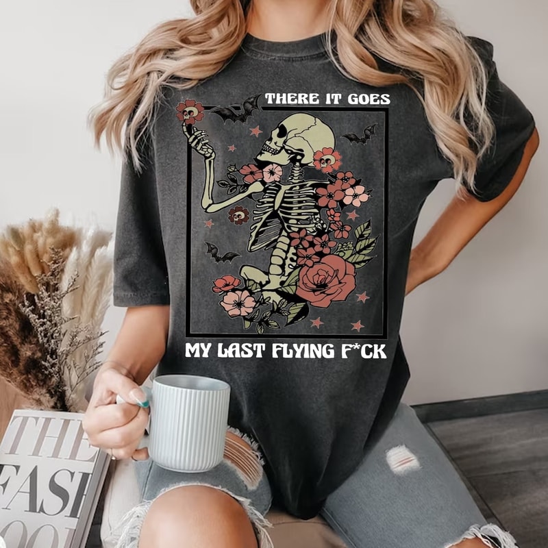 There It Goes My Last Flying T-Shirt, Halloween Skeleton Sweatshirt, Halloween Bat Shirt, My Last Flying Fancy Sweatshirt, Spooky Halloween.jpg