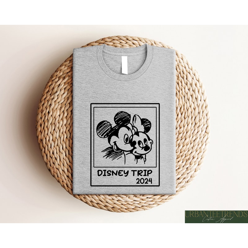 Disney Trip 2024 Shirt, Disneyland Vacation 2024 Sweatshirt, Mickey Minnie Love Tee, Disney World Trip Outfit, Retro Disney Couple Gift.jpg