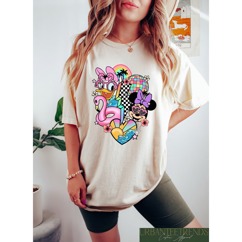 Retro Minnie and Daisy Shirt, Disney Minnie Daisy Summer Tshirt, Matching WDW Family Matching Shirts, Disney Women Beach Shirt, Family Vacay.jpg