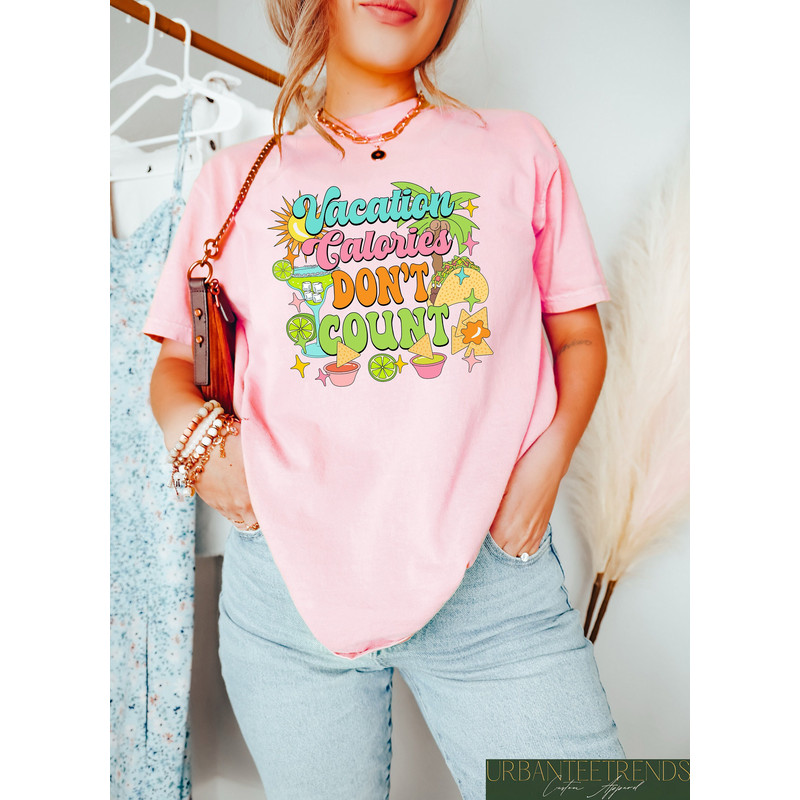 Vacation Calories Don't Count Shirt, Beach Vibe Tee, Family Vacation Summer Tshirt, Taco Lover Gift, Cocktail Lover Tee, Summer Beach Tee.jpg