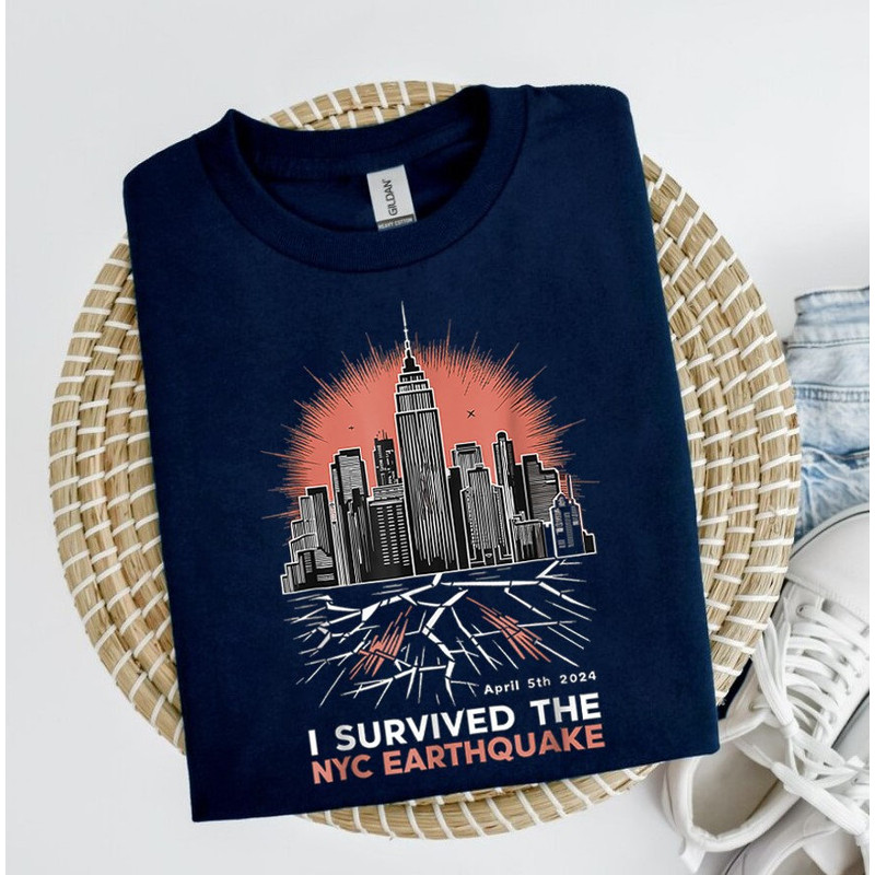 Vintage I Survived The NYC Earthquake Retro Design Tee, NYC Tshirt, New York City Earthquake 2024 Shirt.jpg