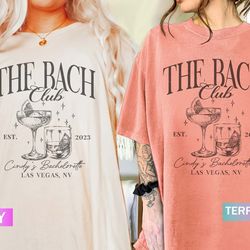 custom location bachelorette shirts, retro cocktail bachelor