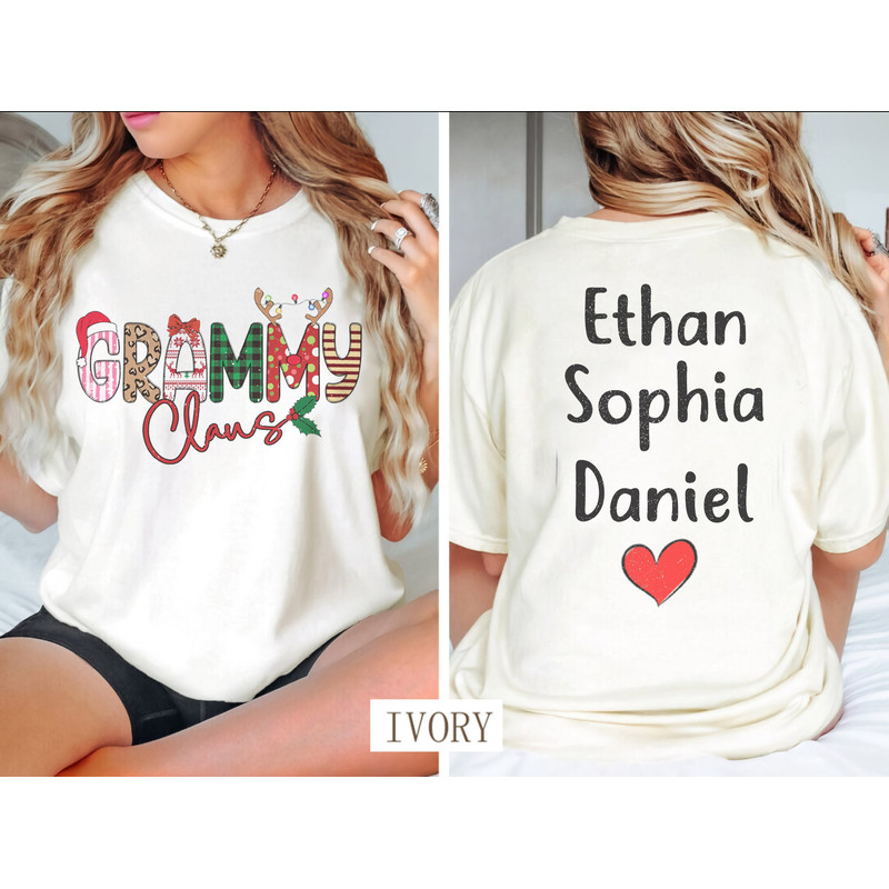 Grammy Claus Sweatshirt, Custom Grammy Christmas Shirt With Kids Names, Grammy Sweatshirt, Christmas Grandma Shirt, Grammy Christmas Gift.jpg