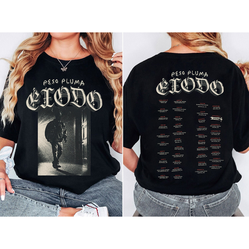 Peso Pluma Tour 2024 Shirt, Peso Pluma Exodo Tour 2024 Merch T-Shirt, Peso Pluma Concert Shirt, Exodo Tour 2024 Shirt, Peso Pluma Fan Gift.jpg