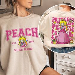 2-sided princess peach shirt super mario luigi princess pea