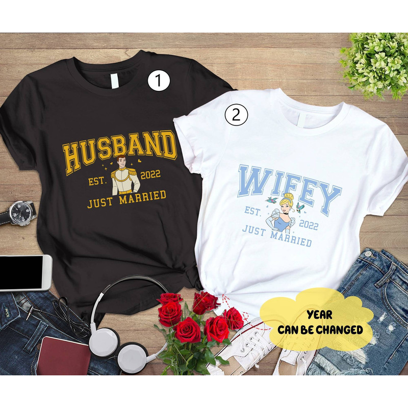 Cinderella And Prince Charming Shirt Cinderella Couple Shirt Princess And Prince Shirt Husband And Wifey Just Married Shirt.jpg