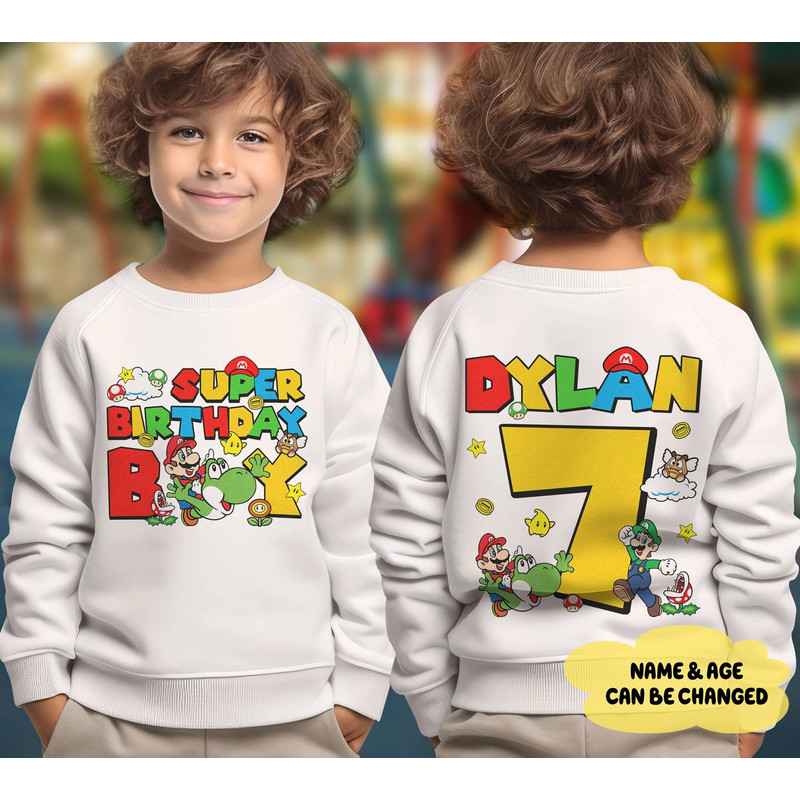 Super Mario Birthday Shirt Mario Birthday Party T-Shirt, Personalized Mario Family shirt, Super Mario Shirt Birthday gift.jpg
