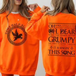 two-sided camp half blood sweatshirt, percy jackson sweatshi