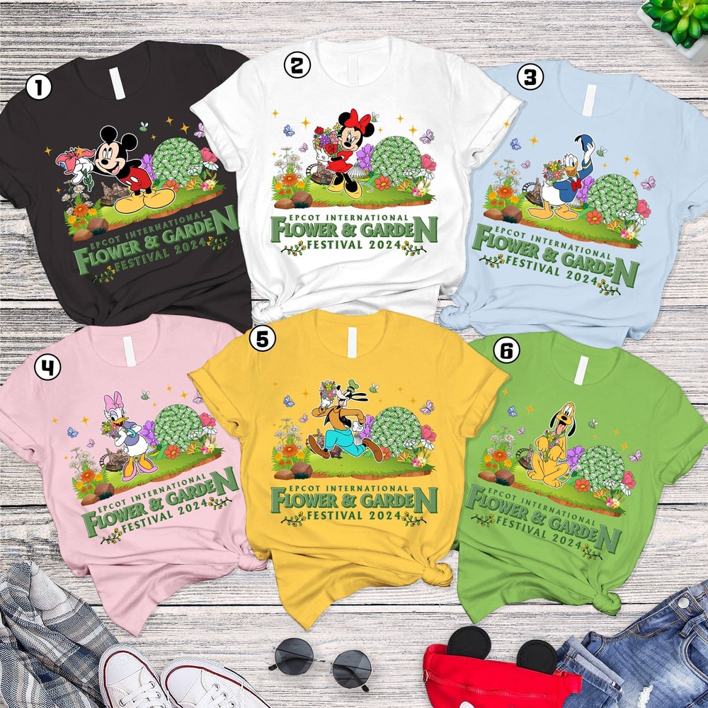 Vintage Mickey and Friends Epcot Flower and Garden Festival 2024 Shirt MickeyFloral shirt, Epcot Trip 2024 shirts, Disneyland Flower shirt.jpg