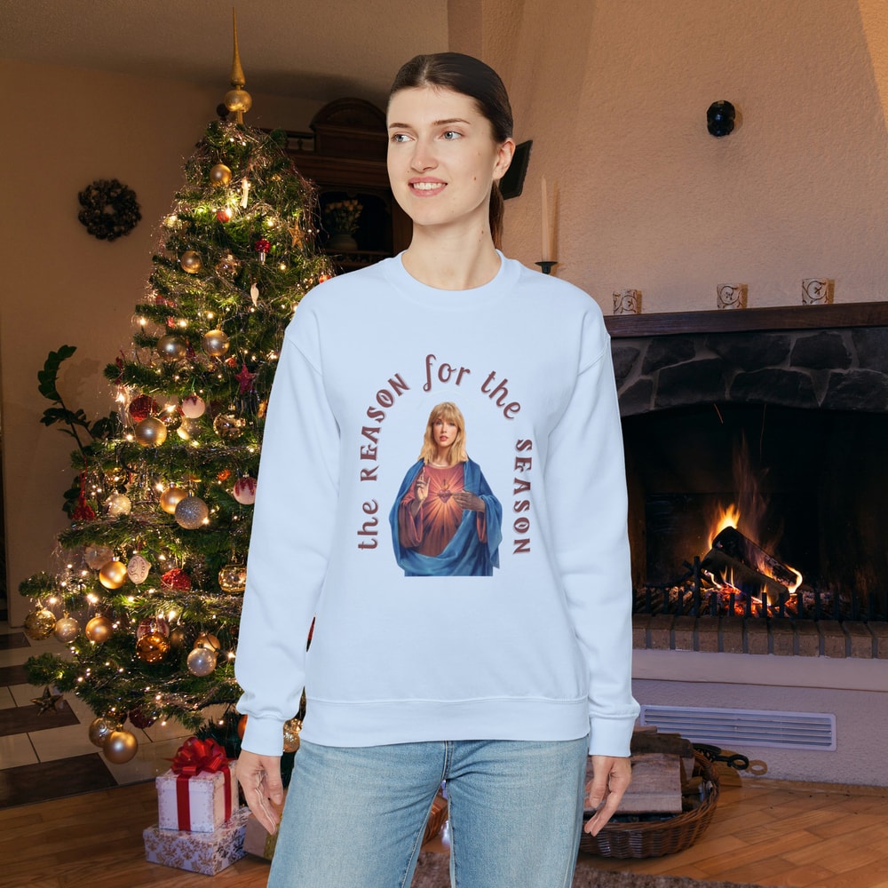 Taylor Swift Jesus Unisex Heavy Blend Crewneck Sweatshirt , Taylor Swift Christmas Sweater, Roman Candle Crewneck, Roman Candle Sweater.jpg
