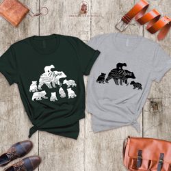 adventurous papa bear t shirt, personalized tee shirt with k