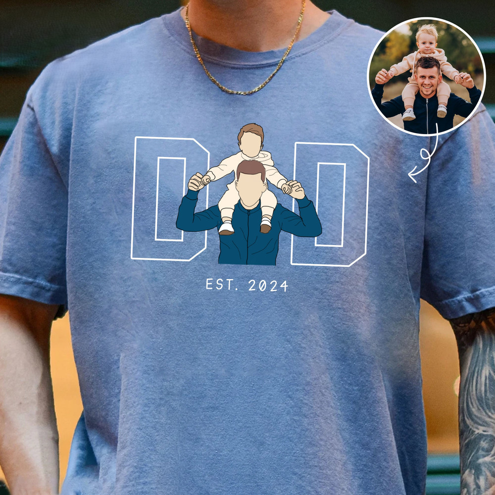 Custom Dad Shirt, Custom Photo Shirt for Dad, Dad Shirt Portrait From Photo, Personalized Dad Portrait Shirt, Father's Day Shirt.jpg