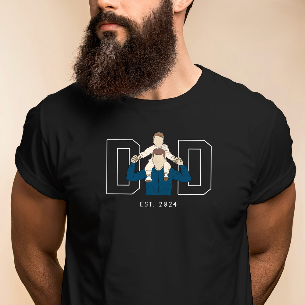 Custom Photo Shirt for Dad, Dad Shirt Portrait From Photo, Father's Day Tshirt, Personalized Dad Portrait Shirt, Father's Day 2024.jpg