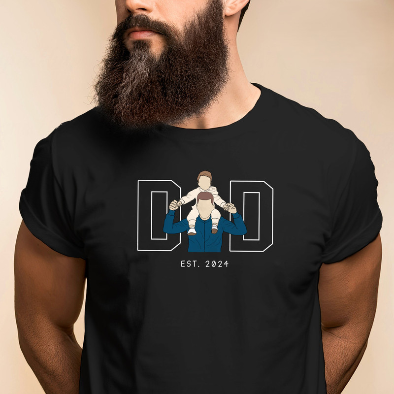 Custom Photo Shirt for Dad, Dad Shirt Portrait From Photo, Father's Day Tshirt, Personalized Dad Portrait Shirt, Father's Day 2024.jpg