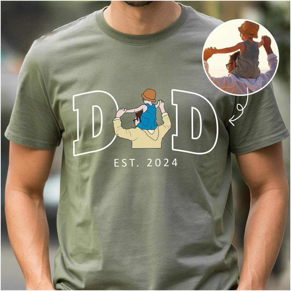 Father's Day Shirt, Custom Dad Shirt, Custom Photo Shirt for Dad, Personalized Dad Portrait Shirt, Custom Fathers Day Shirt, Dad T-shirt.jpg