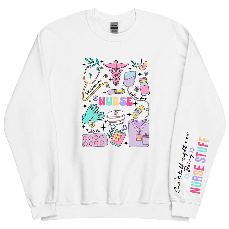 Nurse Sweatshirt, For work Cute Nurse Doodles Sweathirt, RN Nurse Sweatshirt, Funny Saying Nurse Sweater, Nursing School Sweatshirt.jpg