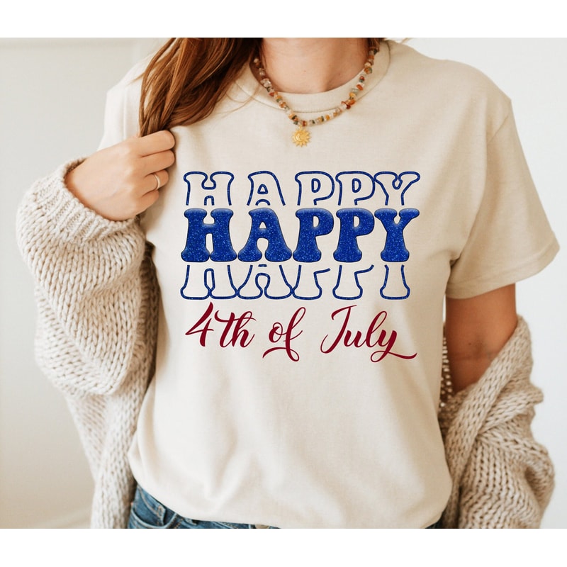 Happy 4th of July T-Shirt, Womens 4th of July T-Shirt, 4th of July Shirt, Gift for Her, Independence Day T-Shirt, Gift for 4th of July.jpg