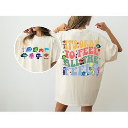 inside out its okay to feel all the feels shirt, mental health shirt, inclusion shirt, speech therapy shirt, bcba shirt
