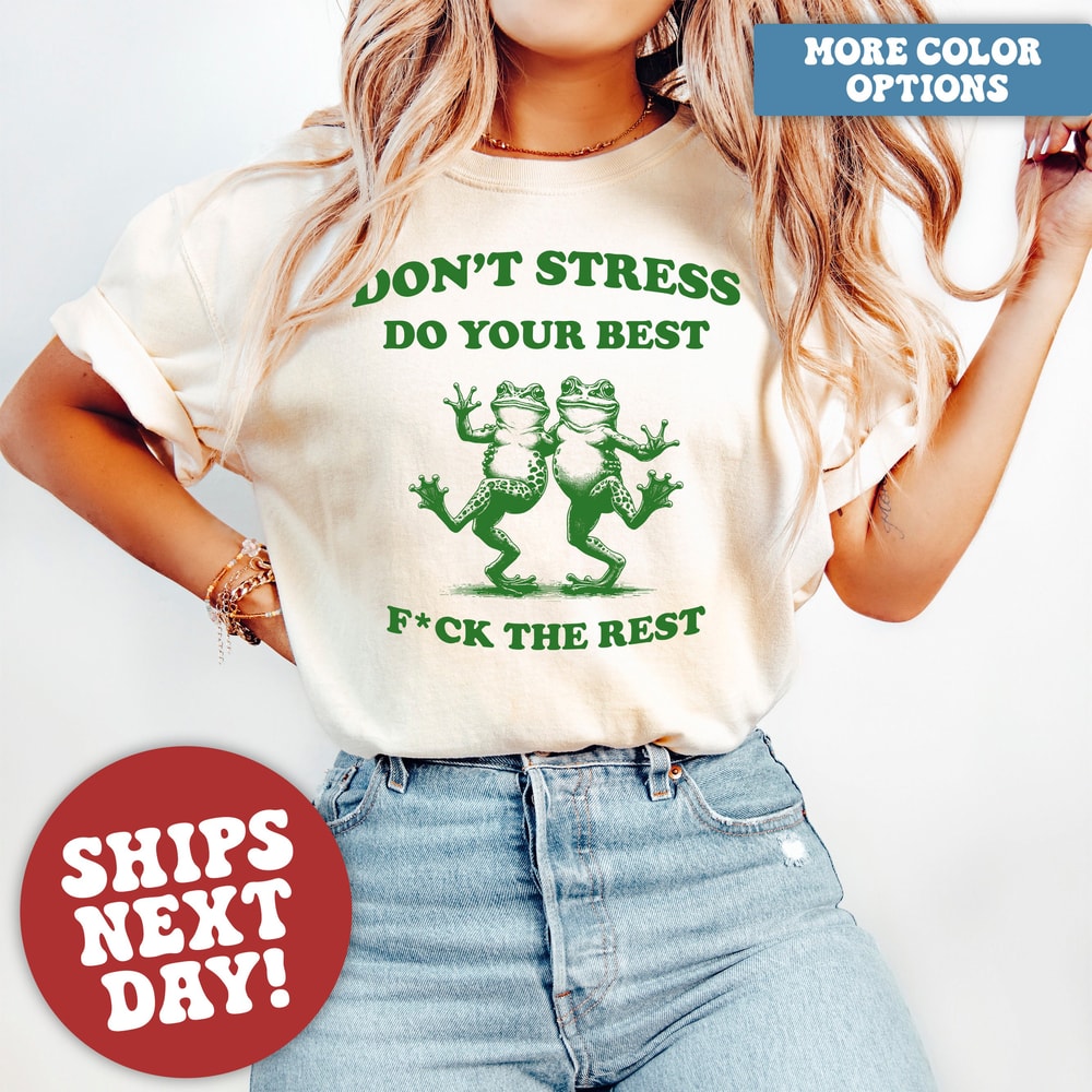 Comfort Colors Frog Shirt, Mental Health Shirt, Funny Frog Shirt, Meme T-Shirt, Anxiety Shirt, Y2K Tshirt 1.jpg