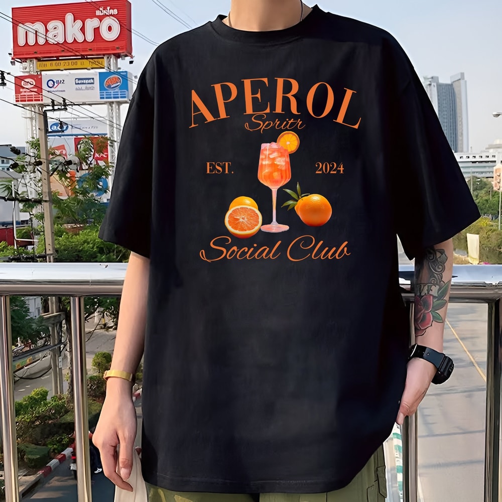 Comfort Colors Aperol Spritz Social Club Sweatshirt Trendy Summer tshirt Bachelorette Shirt Girls Trip Wine Tasting Sweater.jpg