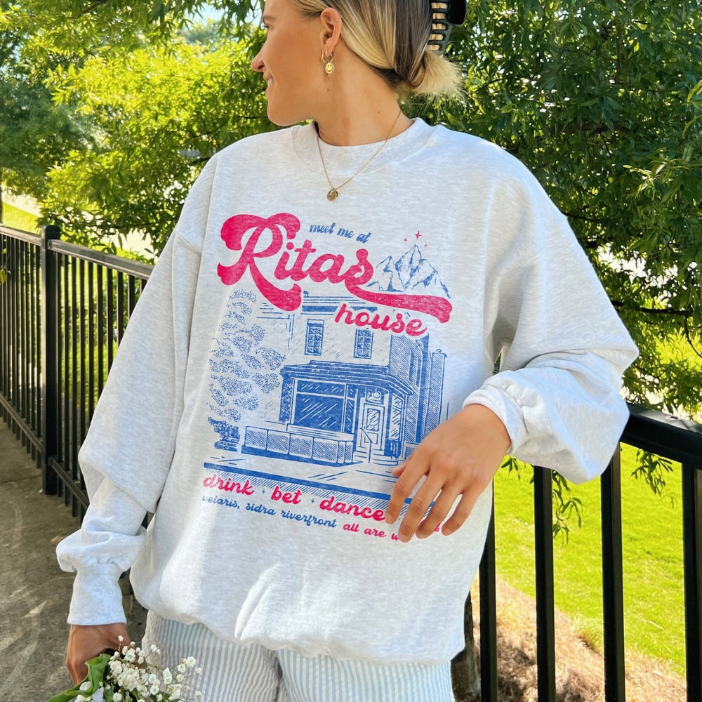 Rita's Bar ACOTAR Sweashirt Velaris Night Court Licensed SJM Universe Merch Feyre Nesta Cassian Rhysand Morrigan Merch Crescent City Gift.jpg