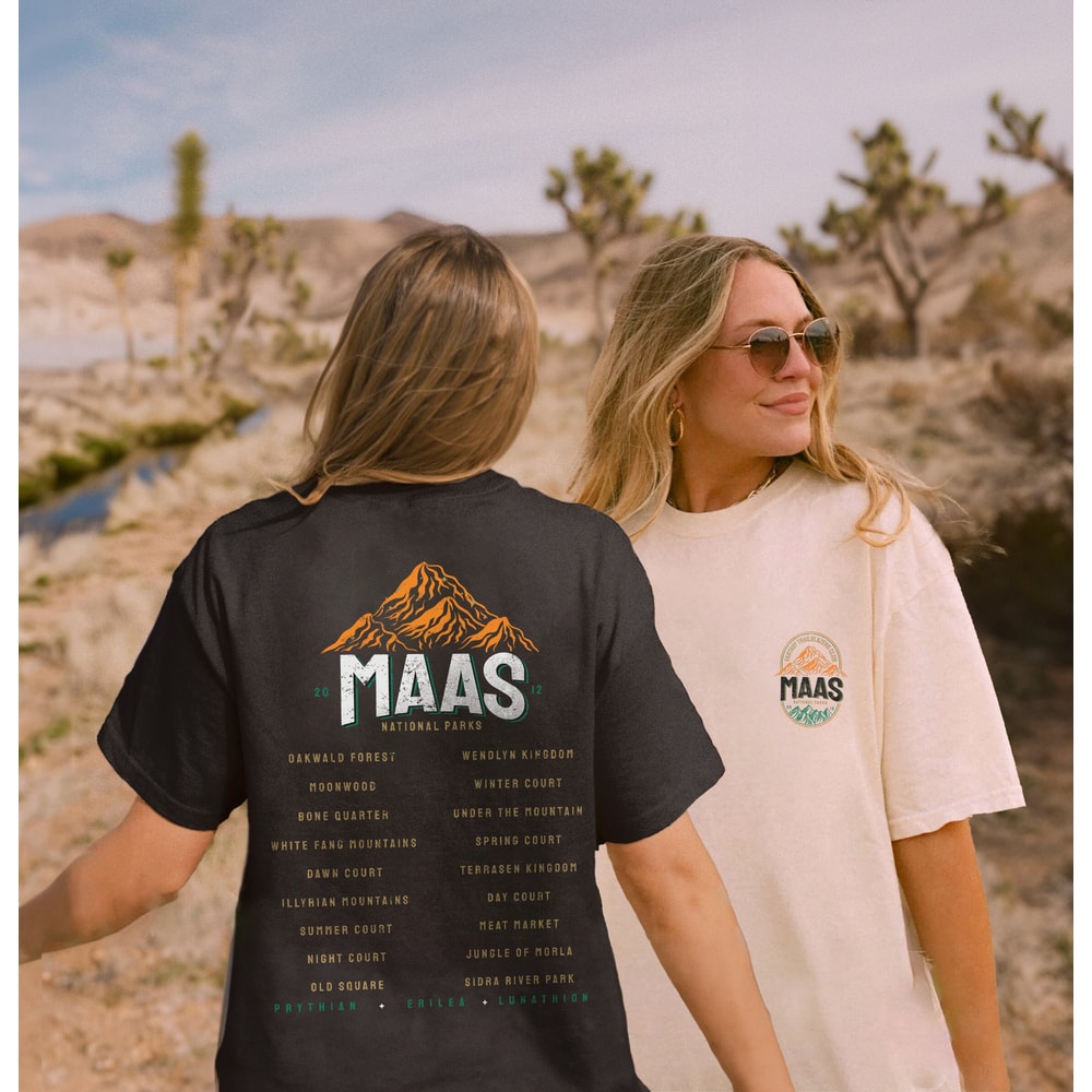 Sarah J Maas National Parks Shirt SJM Universe Licensed Merch ACOTAR TOG Crescent City, Velaris, Terrasen, Lunathion Fantasy Reader Shirt.jpg