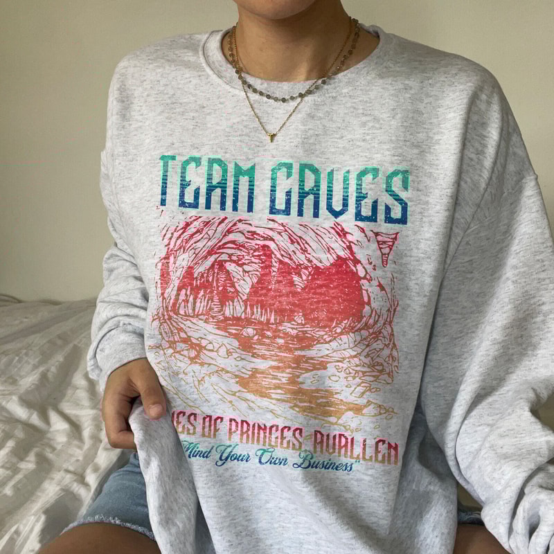 Team Caves Sweatshirt House Of Flame And Shadow Crescent City 3 Avallen Fae Bryce Quinlan Hunt Athalar Licensed SJM Merch Ruhn Danaan Art.jpg