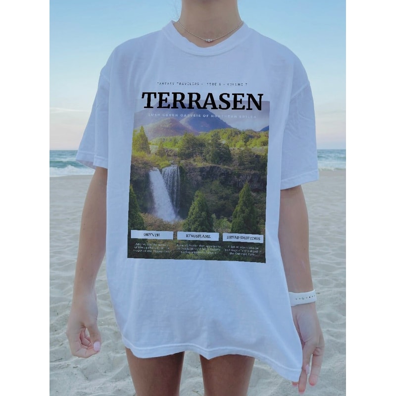 Terrasen Throne Of Glass Erilea Travel T-Shirt - Sarah J Maas Licensed TOG Merch Aelin Galathynius ACOTAR CC Bookish Shirt.jpg