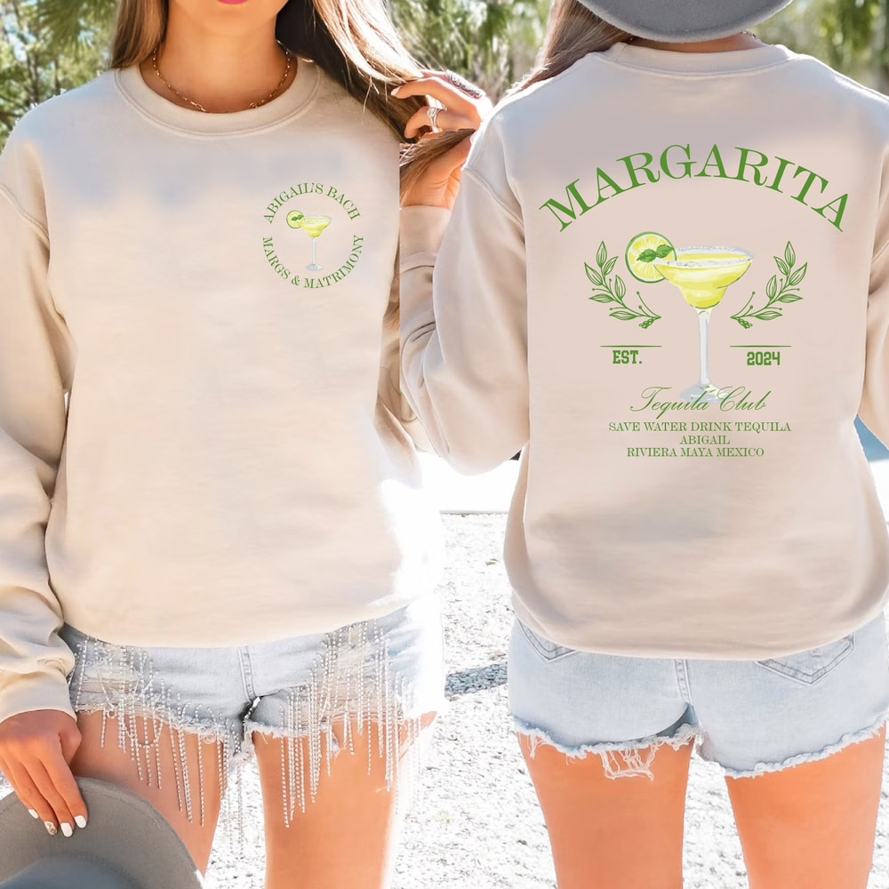 Margarita Social Club Sweatshirt, Custom Margarita Bachelorette Hoodie, Luxury Bachelorette Merch, Bridal Party Gifts - DREAM812.jpg
